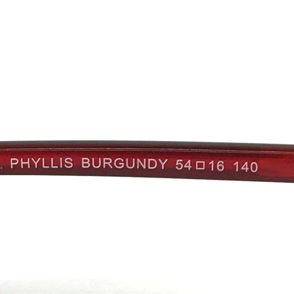 Eight to Eighty Eyeglasses Frames PHYLLIS BURGUNDY Red Gold Wire Rim 54-16-140